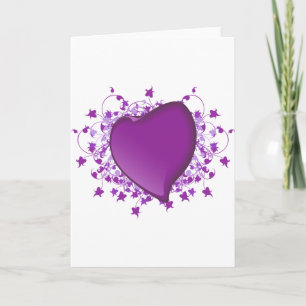 Cartes Pour Fêtes Annuelles Coeur pourpre