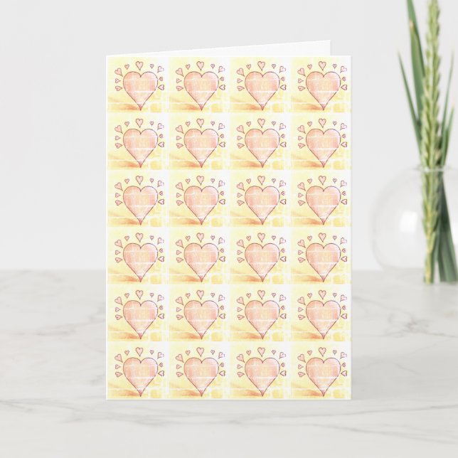 Cartes Pour Fêtes Annuelles coeur romantique et petit coeur d'amour verset (Devant)