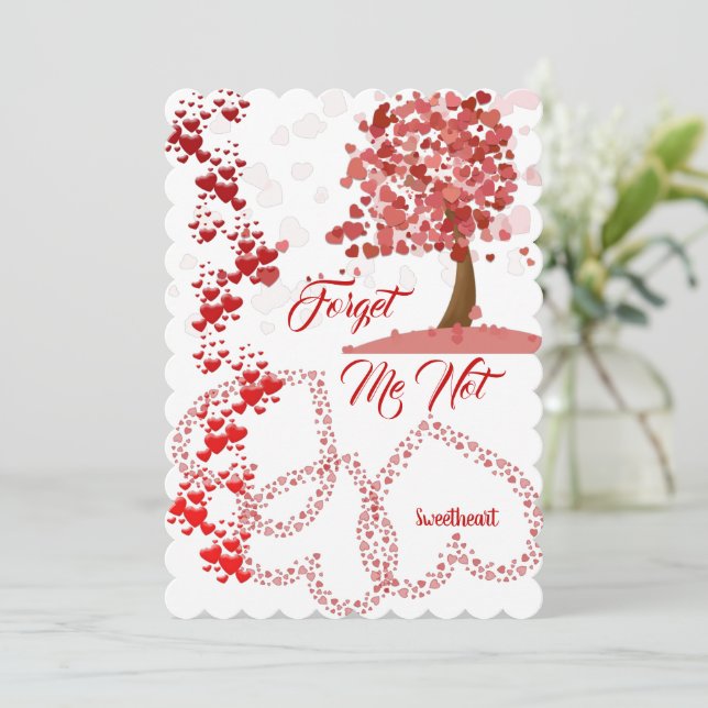 Cartes Pour Fêtes Annuelles Coeur romantique Oubliez-moi pas amour Valentine (Debout devant)