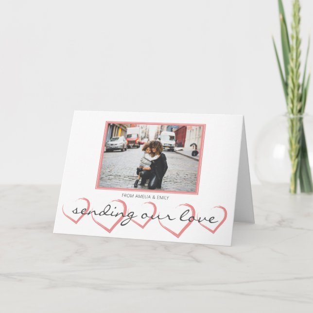 Cartes Pour Fêtes Annuelles Coeur rose Saint Valentin`s Day Photo (Devant)