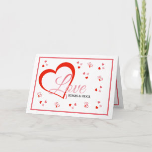 Cartes Pour Fêtes Annuelles Cœur rouge amour baisers et câlins de la Saint-Val