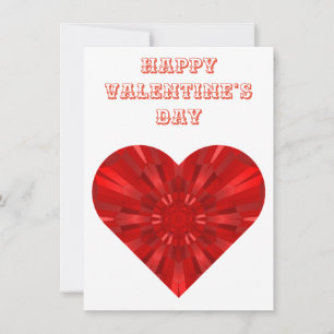 Cartes Pour Fêtes Annuelles coeur rouge géométrique