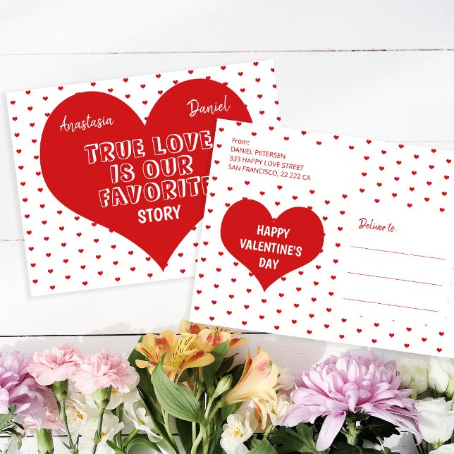 Cartes Pour Fêtes Annuelles Coeur rouge moderne Joyeux Valentines Jour (Créateur téléchargé)