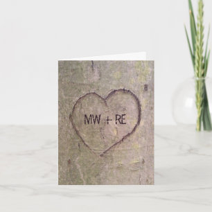 Cartes Pour Fêtes Annuelles Coeur sculpté dans un arbre Saint-Valentin