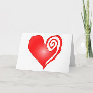 Cartes Pour Fêtes Annuelles Coeur tourbillonnant en noir ou blanc
