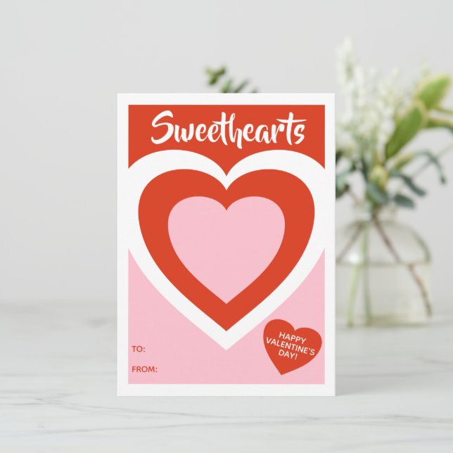 Cartes Pour Fêtes Annuelles Coeur Valentines Coeur Zone de conception pour tra (Debout devant)