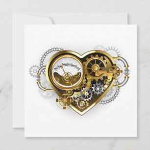 Cartes Pour Fêtes Annuelles Coeur vapeur avec un manomètre