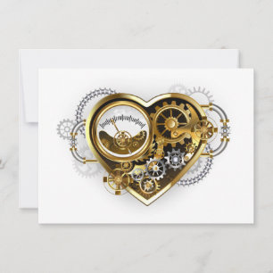 Cartes Pour Fêtes Annuelles Coeur vapeur avec un manomètre
