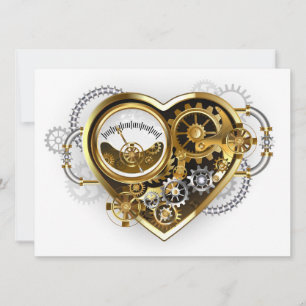 Cartes Pour Fêtes Annuelles Coeur vapeur avec un manomètre