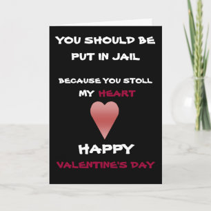 Cartes Pour Fêtes Annuelles coeur, VOUS DEVRIEZ ÊTRE, AVEZ MIS DANS LA PRISON,
