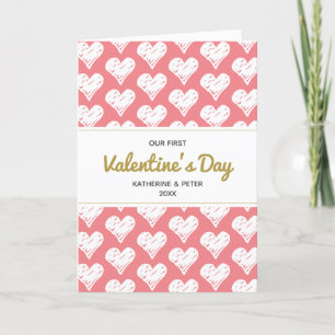 Cartes Pour Fêtes Annuelles Coeurs à main mignonne Notre première Saint-Valent