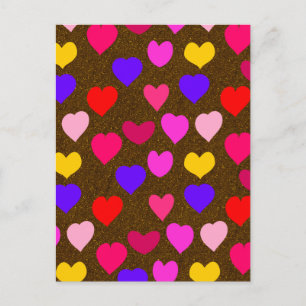 Cartes Pour Fêtes Annuelles Coeurs amusants colorés pour les Valentines