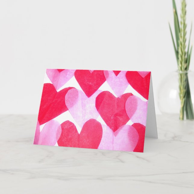 Cartes Pour Fêtes Annuelles Coeurs artisanaux (Devant)