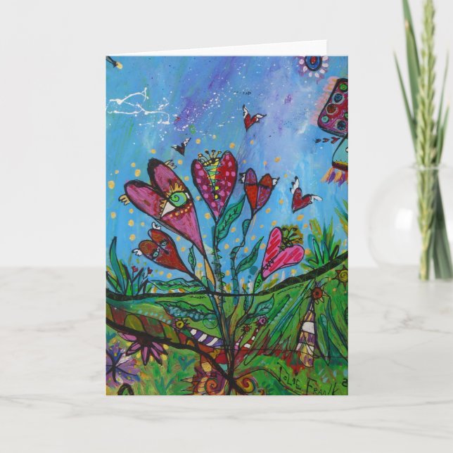 Cartes Pour Fêtes Annuelles Coeurs au pays des merveilles (Devant)