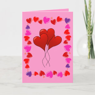 Cartes Pour Fêtes Annuelles Coeurs Ballons Heureuses Saintes-Valentin mignons