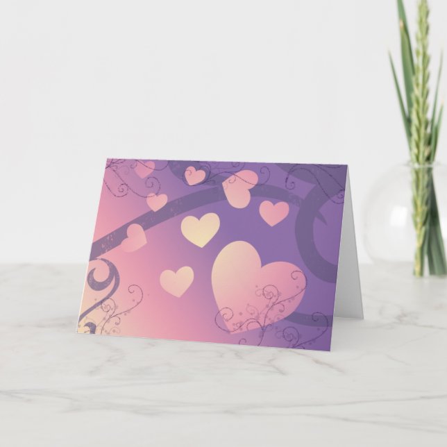 Cartes Pour Fêtes Annuelles Coeurs d'amour (Devant)