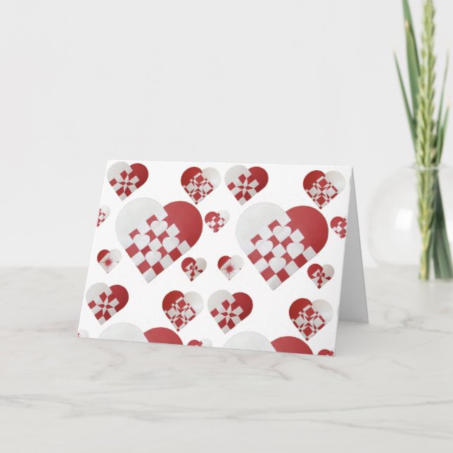 Cartes Pour Fêtes Annuelles Coeurs danois de Noël (Devant)