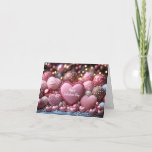 Cartes Pour Fêtes Annuelles Coeurs de chocolat rose Salutation de Saint-Valent