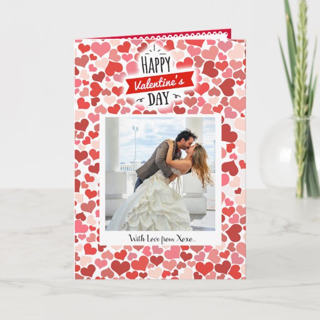 Cartes Pour Fêtes Annuelles Coeurs de heureuse Sainte-Valentin (Devant)