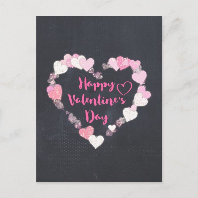 Cartes Pour Fêtes Annuelles Coeurs de la Glitterie Heureuse Sainte-Valentin en (Devant)