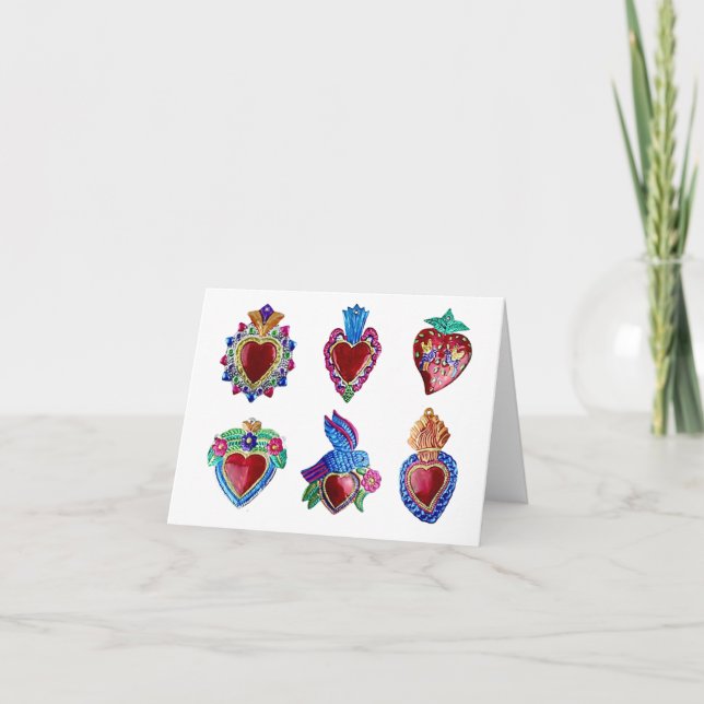 Cartes Pour Fêtes Annuelles Cœurs de la Saint-Valentin mexicains (Devant)
