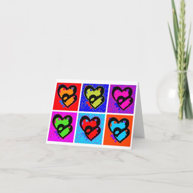 CARTES POUR FÊTES ANNUELLES COEURS DE POP (Devant)