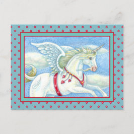 CARTES POUR FÊTES ANNUELLES COEURS DE VOL UNICORN BLANC, IMAGINAIRE PEGASUS