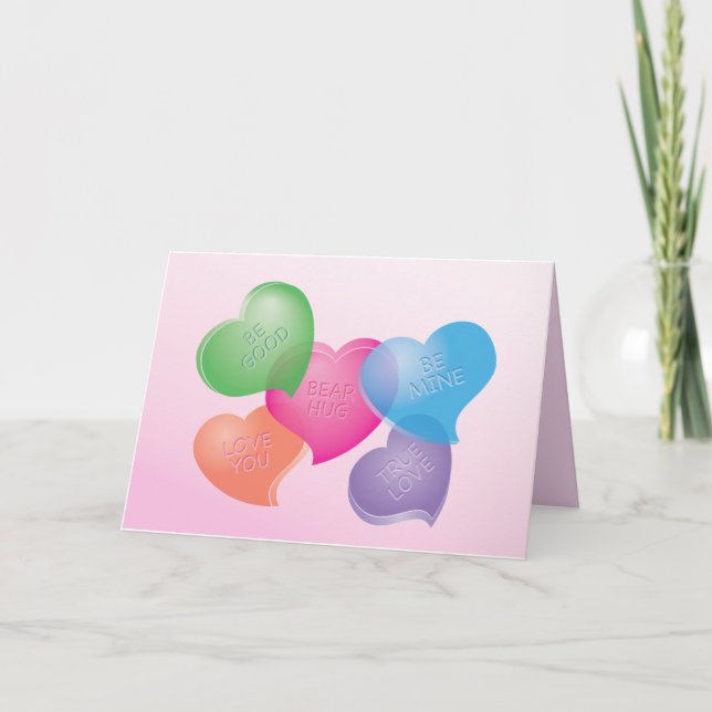 Cartes Pour Fêtes Annuelles Coeurs d'entretien doux (Devant)