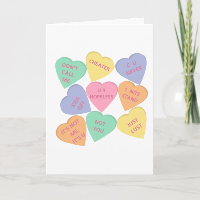 Cartes Pour Fêtes Annuelles Coeurs drôles de conversation de Saint-Valentin (Devant)