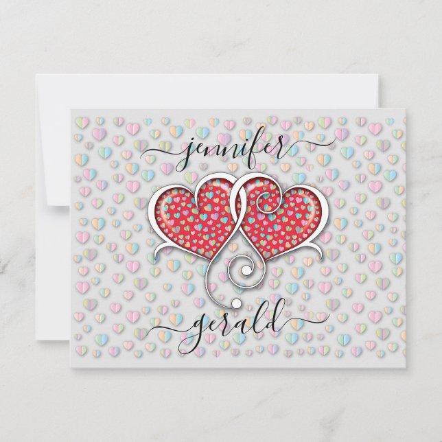 Cartes Pour Fêtes Annuelles Cœurs Élégants Entrelacés pour la Saint-Valentin D (Devant)