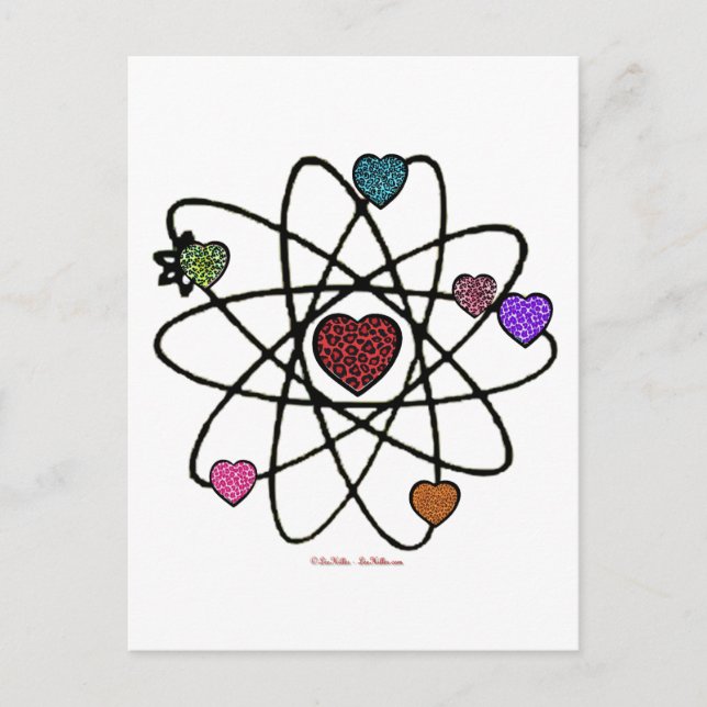 Cartes Pour Fêtes Annuelles Coeurs Empreintes de léopard de Valentine atomique (Devant)