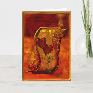 Cartes Pour Fêtes Annuelles Coeurs en feu
