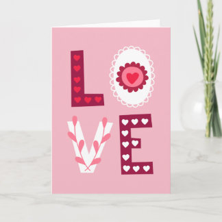 Cartes Pour Fêtes Annuelles Coeurs et dentelle de pochoir d'amour de