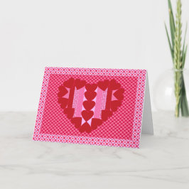 Cartes Pour Fêtes Annuelles Coeurs et rayures - édredon