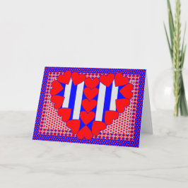 Cartes Pour Fêtes Annuelles Coeurs et rayures pour toujours