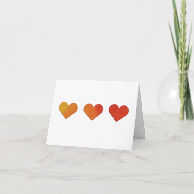 Cartes Pour Fêtes Annuelles Coeurs jaunes, oranges, rouges (Devant)
