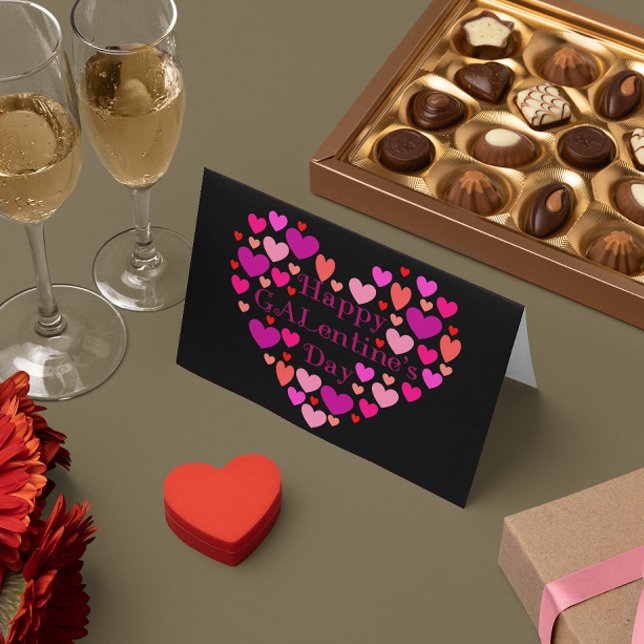 Cartes Pour Fêtes Annuelles Coeurs noirs Bonne Saint-Valentin GALentines (Créateur téléchargé)