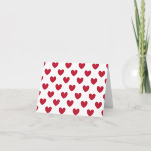 Cartes Pour Fêtes Annuelles Coeurs polka rouge sur blanc