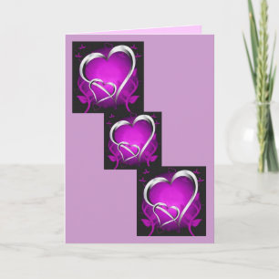 Cartes Pour Fêtes Annuelles Coeurs pourpres