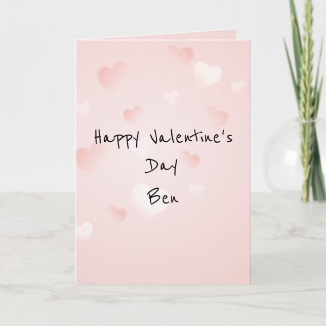 Cartes Pour Fêtes Annuelles Coeurs roses douces pour jour d'amour (Devant)