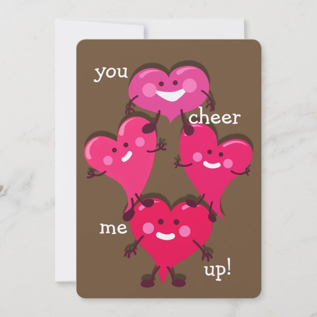 Cartes Pour Fêtes Annuelles Coeurs roses | Saint Valentin (Devant)