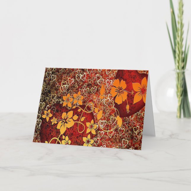 Cartes Pour Fêtes Annuelles Coeurs rouges (Devant)