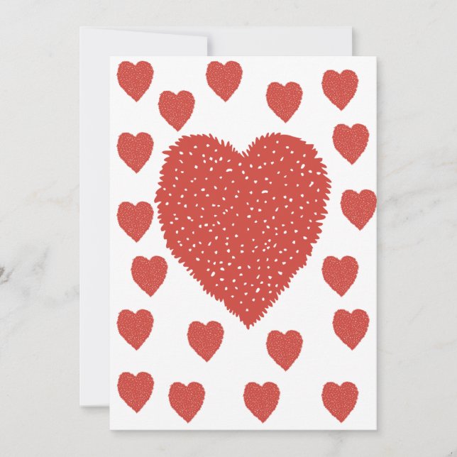 Cartes Pour Fêtes Annuelles Cœurs rouges (Devant)