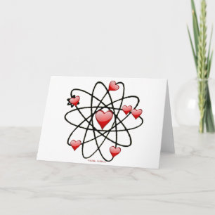 Cartes Pour Fêtes Annuelles Coeurs rouges de Saint Valentin atomique