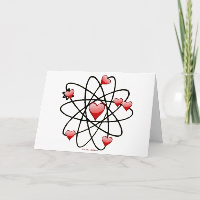 Cartes Pour Fêtes Annuelles Coeurs rouges de Saint Valentin atomique (Devant)