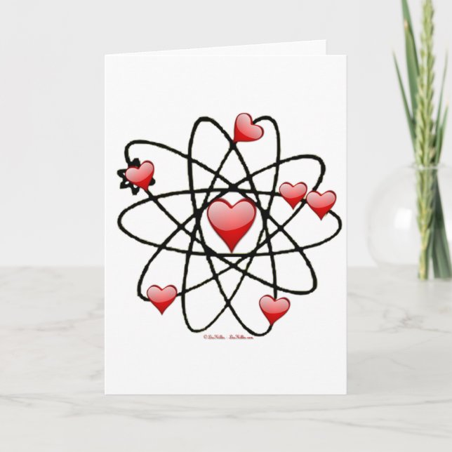 Cartes Pour Fêtes Annuelles Coeurs rouges de Saint Valentin atomique (Devant)