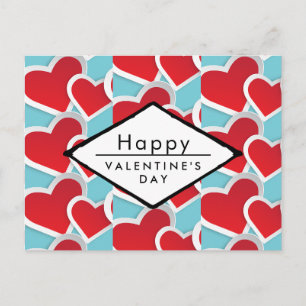 Cartes Pour Fêtes Annuelles Coeurs rouges Heureuses Saintes-Valentin