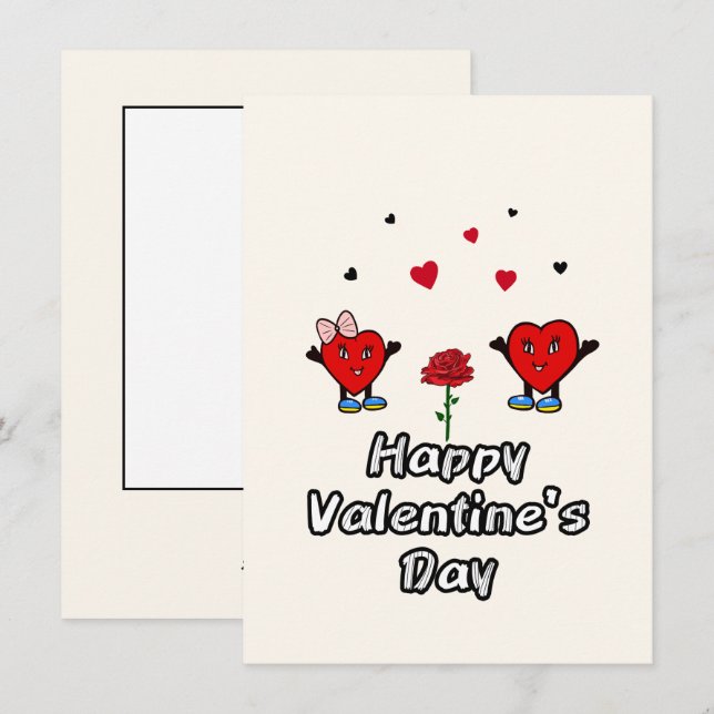 Cartes Pour Fêtes Annuelles Cœurs rouges mignons (Devant / Derrière)