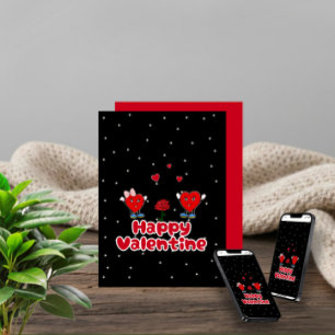 Cartes Pour Fêtes Annuelles Cœurs rouges mignons