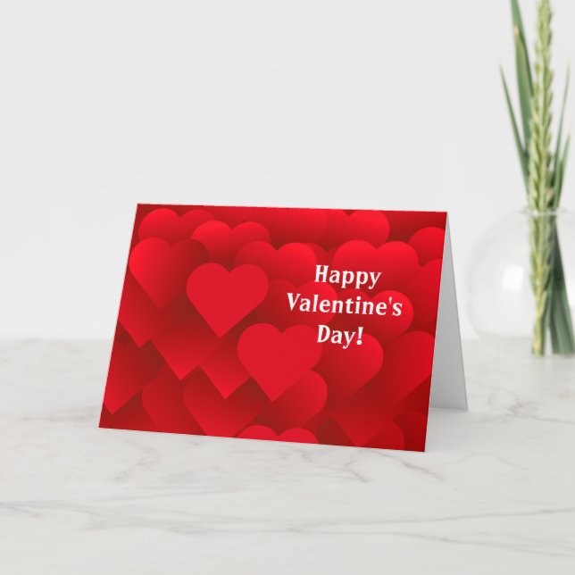 Cartes Pour Fêtes Annuelles Coeurs rouges modernes Saint Valentin plié (Devant)